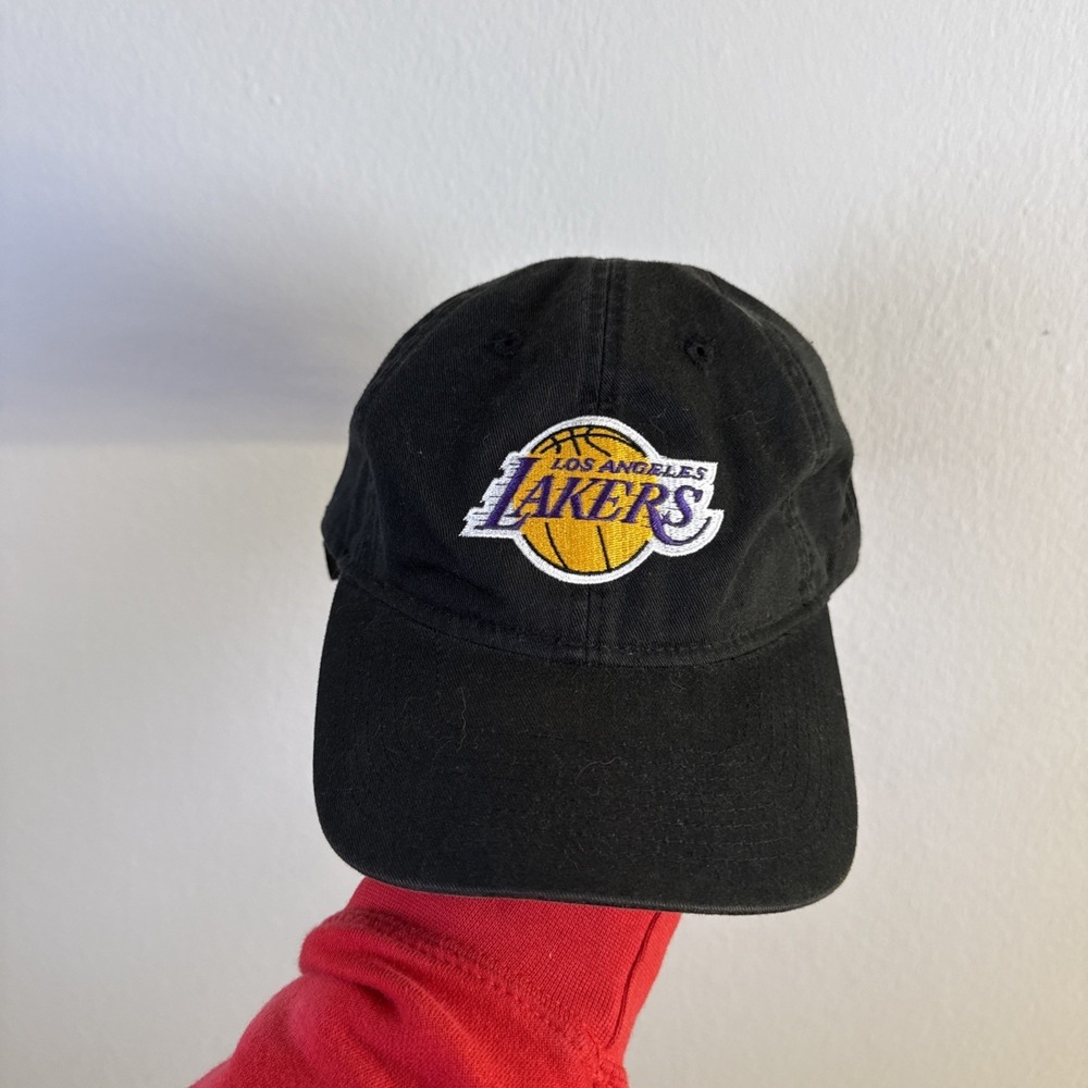 Adidas Los Angeles Lakers Hat Cap Black Strapback Straps Adjustable NBA
